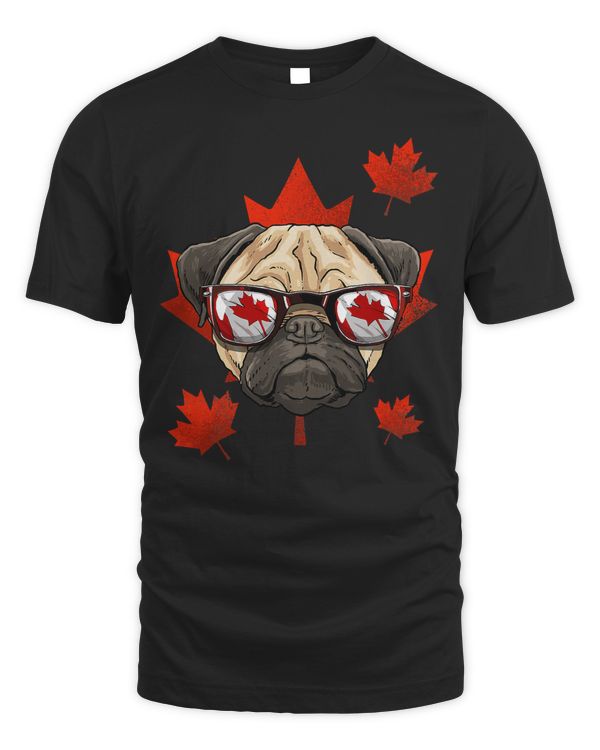 Pug Dog Canadian Pug Dog Maple Leaf Patriotic Canada Flag 185 Pug Dad Pug Mom