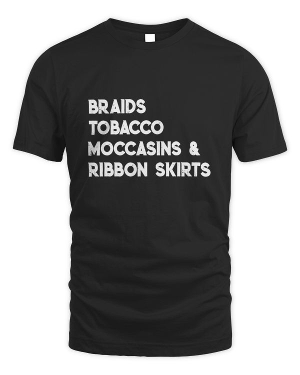 braids tobacco moccasins & ribbon skirts