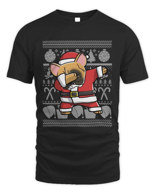 Fawn French Bulldog Dabbing Ugly Christmas Classic T-Shirt