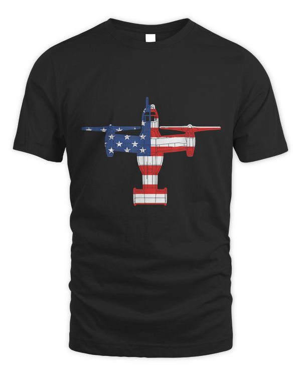 V-22 Osprey Military Transport Helicopter American Flag V22 T-Shirt