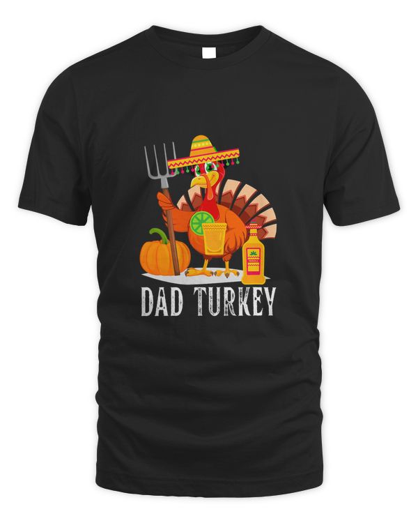 Daddy Turkey Tequila Matching Family Group Thanksgiving T-Shirt