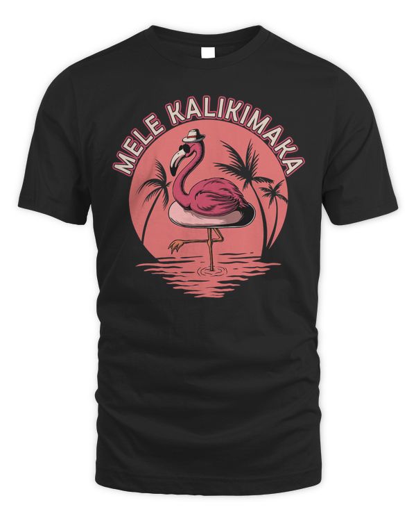Flamingo Mele Kalikimaka Pink Flamingo Hawaiian Christmas Themed 462