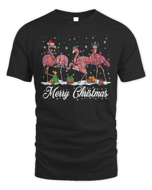 Flamingo Merry Christmas Flaming Xmas Lights Santa Flamingo Lovers 220