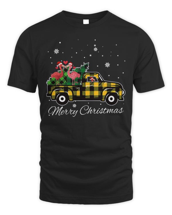 Flamingo Merry Christmas Flamingo Farm Yellow Truck Christmas Tree 247