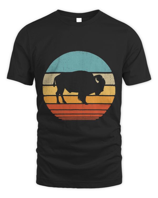 Bison Vintage 60s 70s Retro Gifts Buffalo Lover Men Women T-Shirt