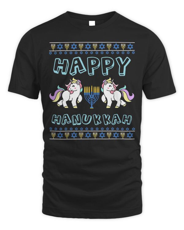 Unicorn Happy Hanukkah Pajamas penguin Unicorn Menorah Funny 207