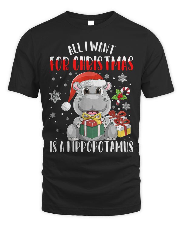 Hippopotamus All I Want for Christmas is a Hippopotamus Costume With Pink 300 Hippo