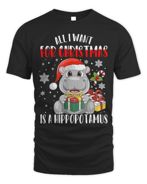 Hippopotamus All I Want For Christmas Is A Hippopotamus Ugly 24 Hippo