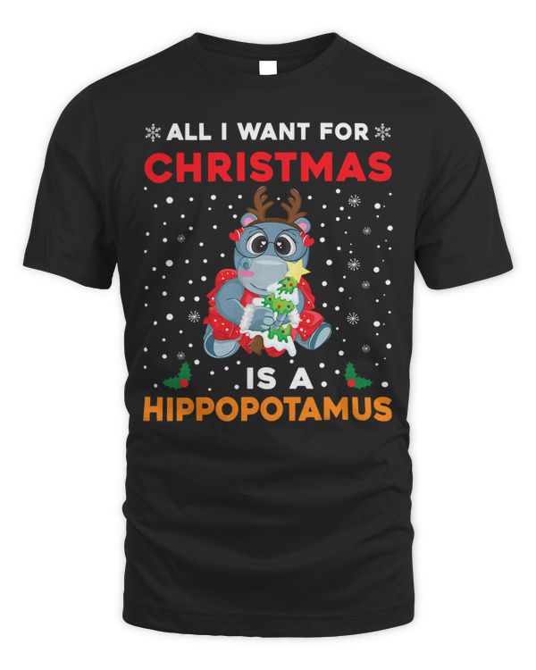 Hippopotamus All I want for Christmas is a Hippopotamus Xmas 72 Hippo