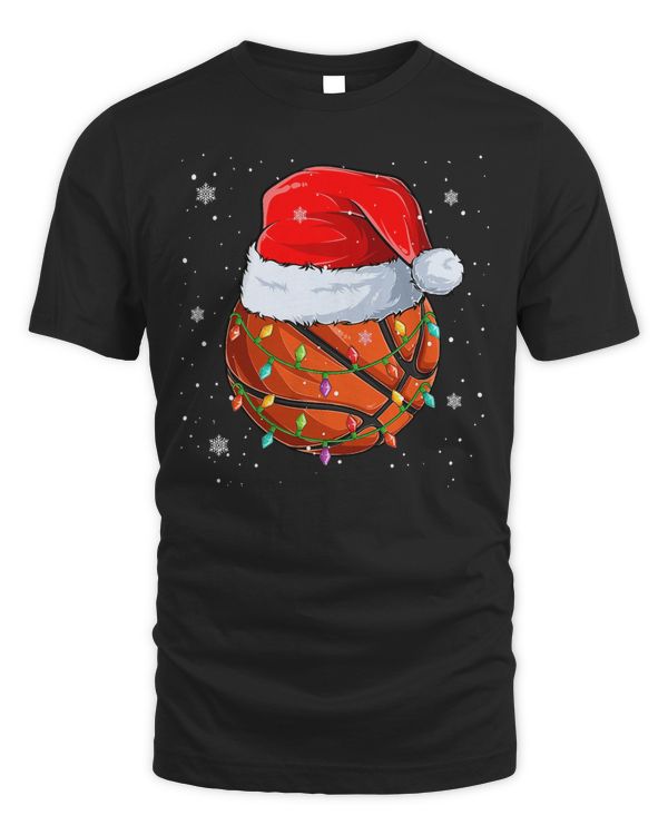 Basketball Funny Basketball Christmas Santa Hat Xmas Lights 199