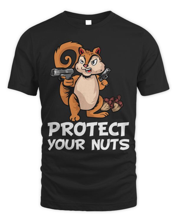Funny Protect Your Nuts Cool Squirrel Gift For Men Women Kid T-Shirt