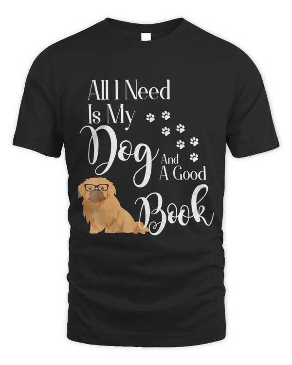 Pekingese I love My Dog T-Shirt Reading Book Lover Shirt