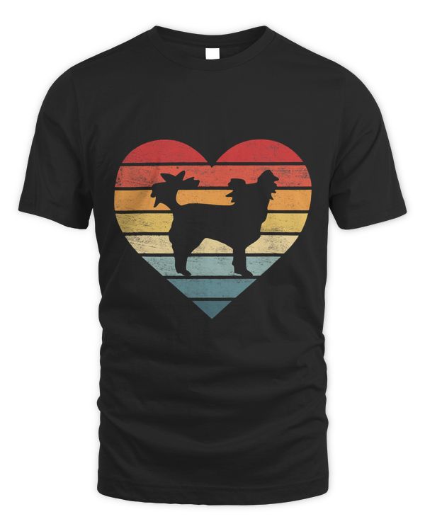 Papillon Lover Owner Gifts Retro Sunset Dog Silhouette Mom T-Shirt