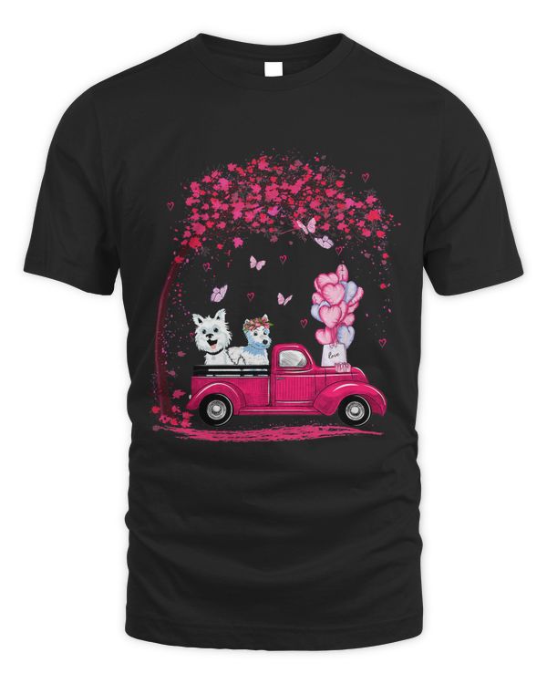 Couple Westie Truck Valentine Tree Dog lovers Gift T-Shirt