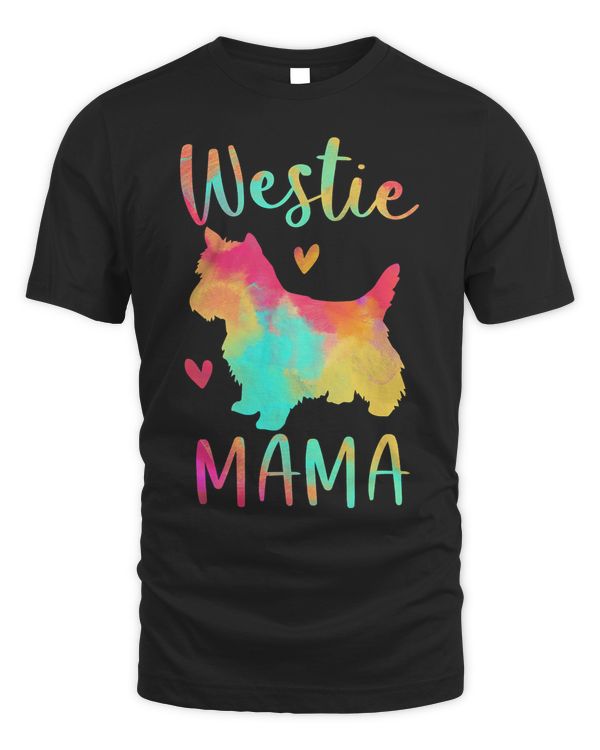 Westie Mama Colorful West Highland Terrier Gifts Dog Mom T-Shirt