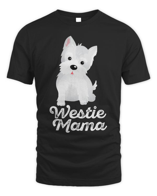 WESTIE MAMA T-Shirt Cute Fur Mom Gift Idea Best Dog Breed