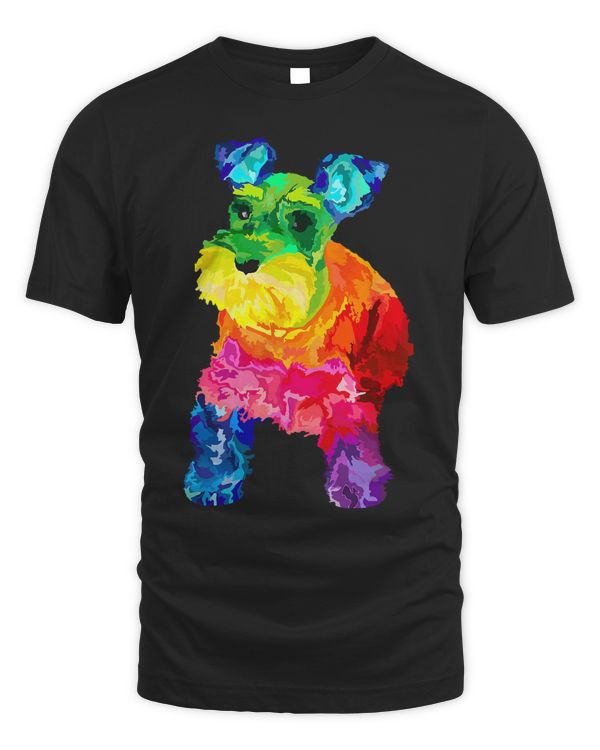 Dog Lover Gifts Mini Schnauzer Colorful Miniature Schnauzer T-Shirt