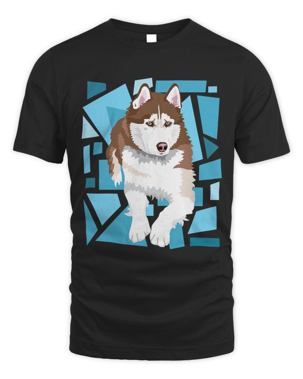 beautiful red brown Siberian Husky with blue eyes T-Shirt