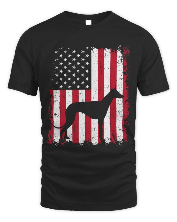 Greyhound 4th of July Patriotic American USA Flag Gift T-Shirt