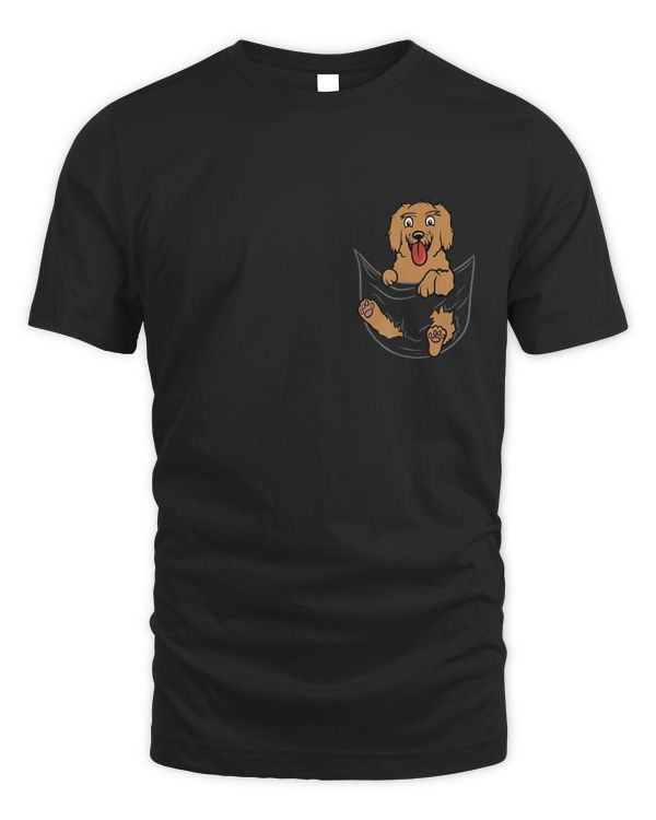 Goldendoodle Pocket Graphic T-Shirt Funny Dog Shirt
