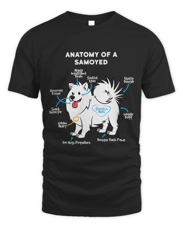 Anatomy Of A Samoyed Funny Dog Master Mistress T-Shirt