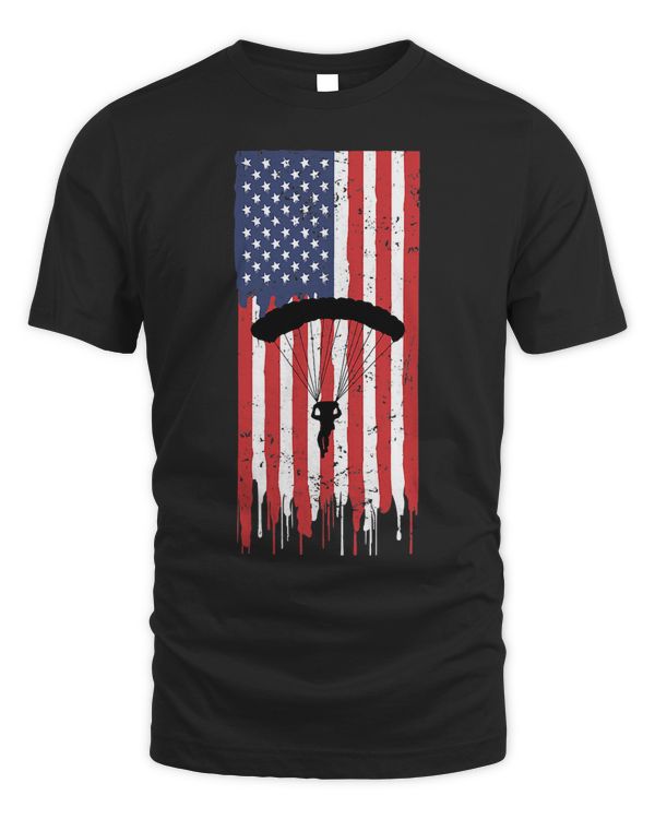 American Skydiver  Parachutist Skydive Parachute Design T-Shirt
