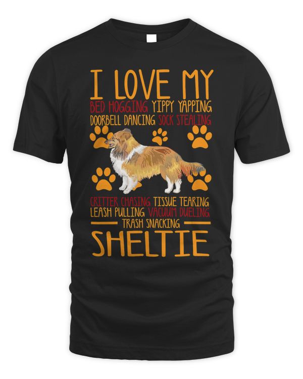 I Love My Sheltie T shirt Gift For Dog Lover Shirt