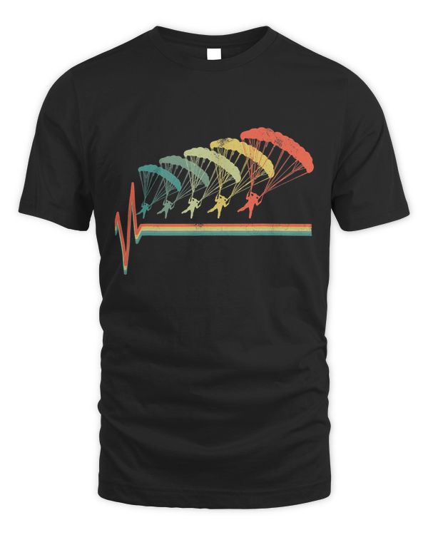 Parachute Heartbeat Love Skydiving Gift T-Shirt