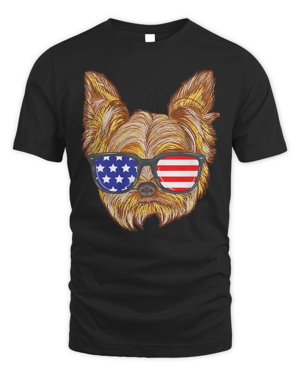 Yorkshire Terrier Dog American July 4th Gift Premium T-Shirt