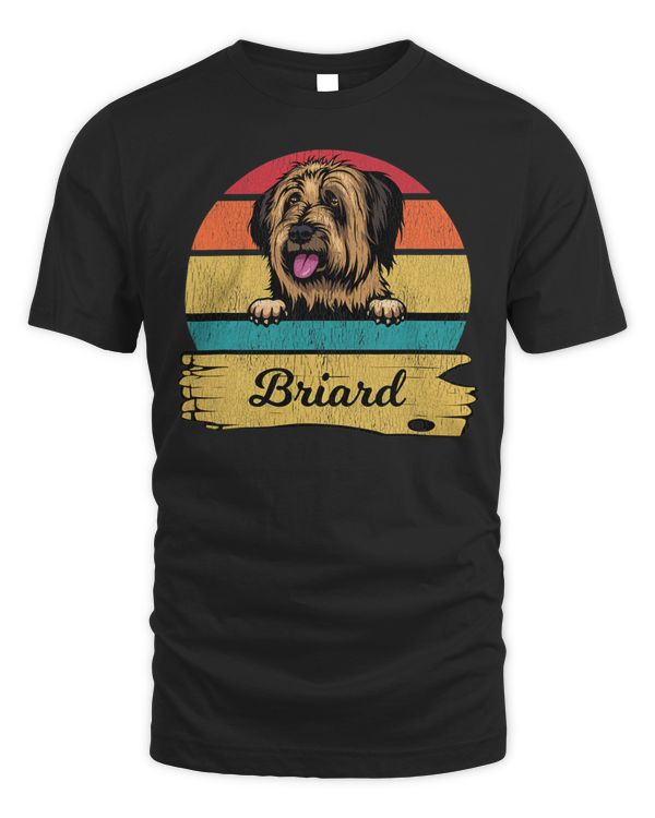 Dog Shirt. Retro Style Briard T-Shirt