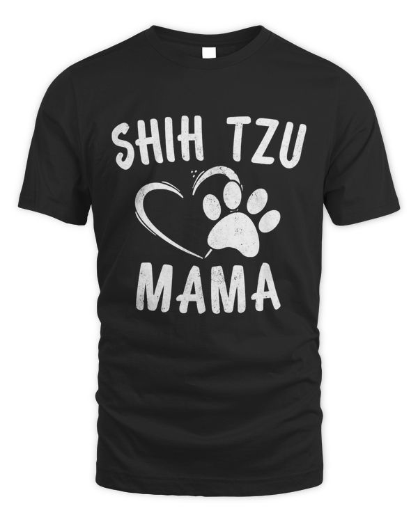 Funny Shih Tzu Mama Gift Pet Doggy Lover Apparel Dog Mom T-Shirt