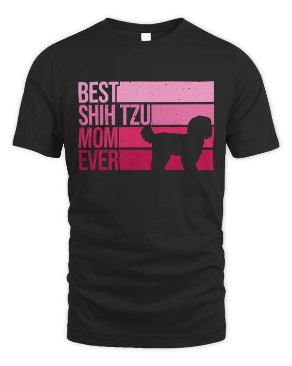 Funny Shih Tzu Mom Art For Women Girl Mother's Day Dog Lover T-Shirt
