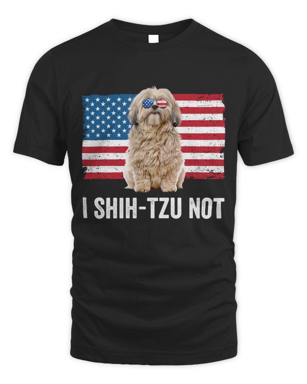 I Shih Tzu Not American Flag Dog Lover Owner Shih Tzu Funny Sweatshirt