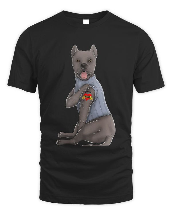 Cane Corso I Love Mom Tattoo Dog Shirt Funny Mother's Day Premium T-Shirt