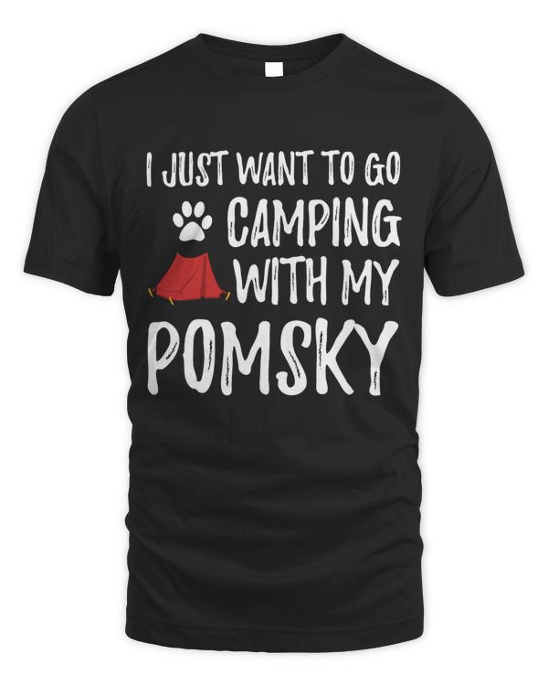 Camping Pomsky Shirt for Funny Dog Mom or Dog Dad Camper T-Shirt