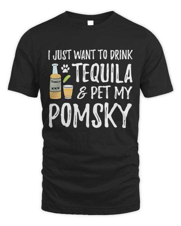 Cinco de Mayo Shirt for Tequila Lover Pomsky Dog Mom T-Shirt