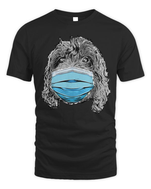 Cockapoo Dog Wearing a Face mask Fun Gift For Dog Lovers Pullover Hoodie