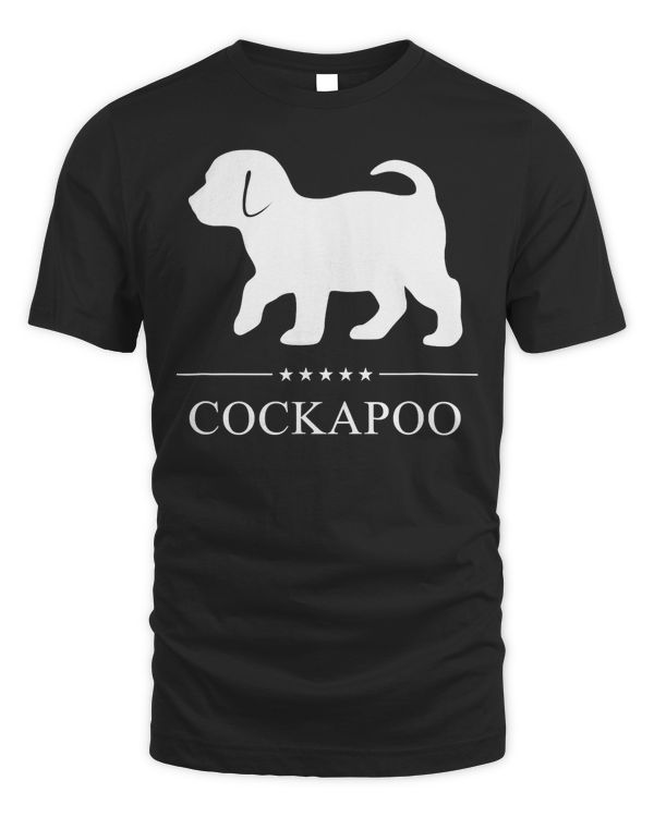 Cockapoo Dog White Silhouette T-Shirt