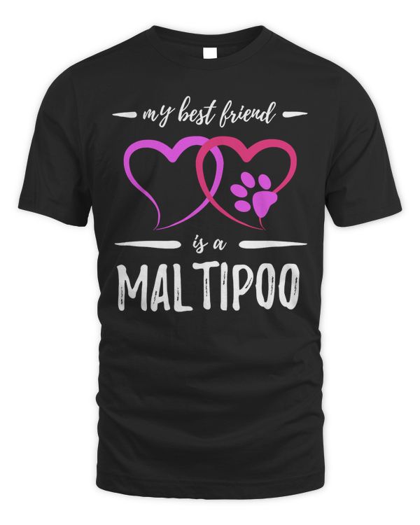 Friend Maltipoo Dog Long Sleeve Shirt Funny Dog Mom Gift Long Sleeve T-Shirt