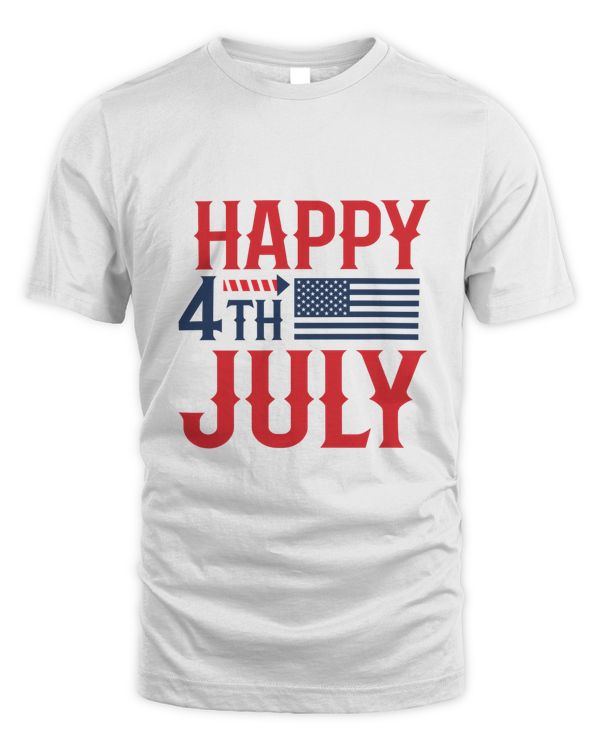 Happy 4th Of July America Print T-Shirt Tee