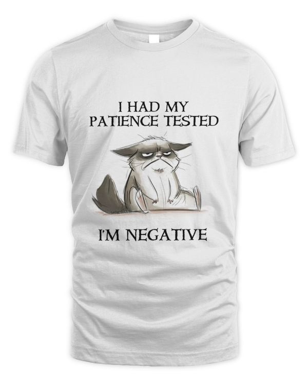 Funny Cat Shirt I'm Negative