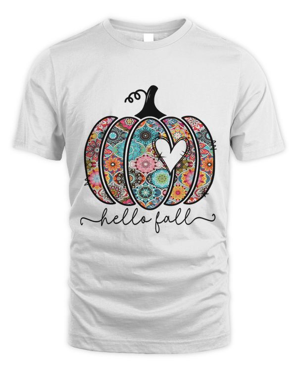Hello Fall pumpkin Boho Thanksgiving Fall718