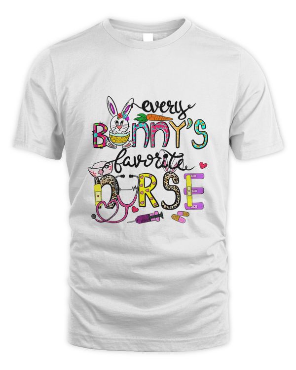 Stethoscope Scrub Life Nurse Bunny Easter Day T-Shirt
