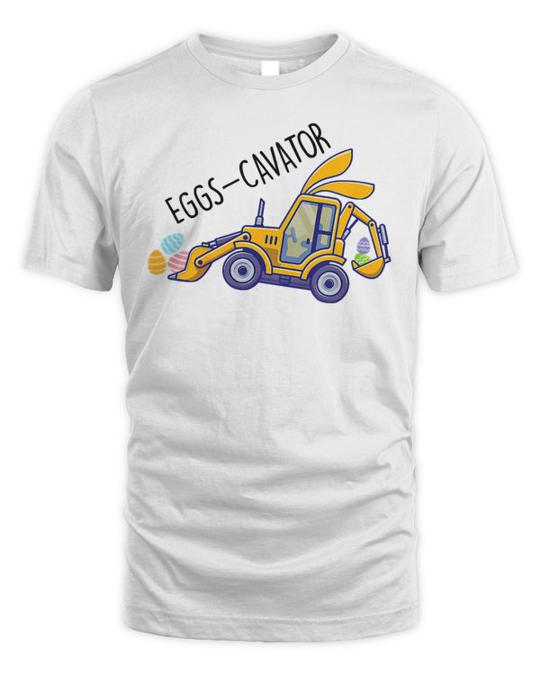 Kids Eggscavator Happy Easter Funny Excavator Hunting Egg T-Shirt