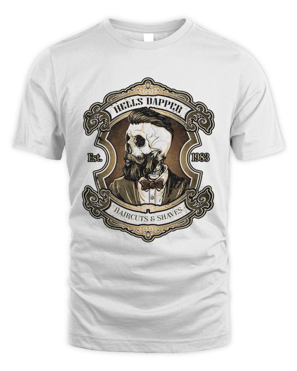 Barber hells skull haircuts shaves - gift for hipster Barber T-Shirt