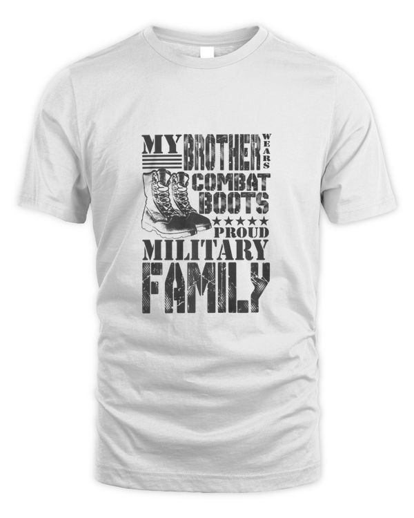 Brother Wears Combat Boots Proud Military Family Premium T-Shirt