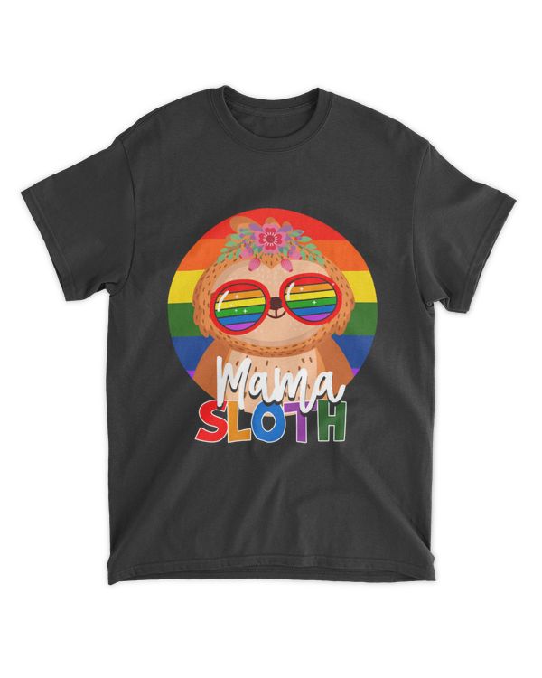 RD Mama Sloth Lgbtq Rainbow Flag Gay Pride Ally Gay Mom Women Shirt