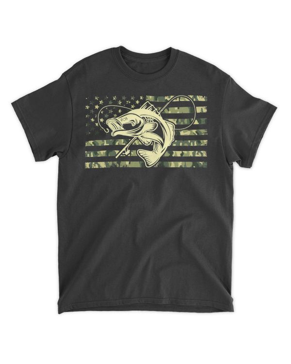 Fishing Fishing Camouflage USA Flag for Bass Fisherman 252 Fisher