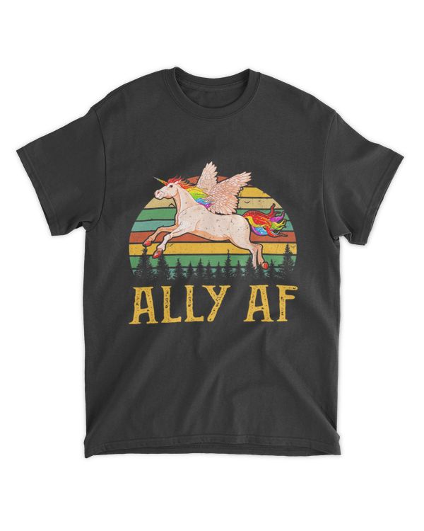 Ally AF Gay Pride Month LGBT Rainbow Unicorn