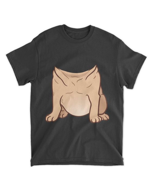 Pug Costume T-Shirt for Halloween Animal Body Cosplay